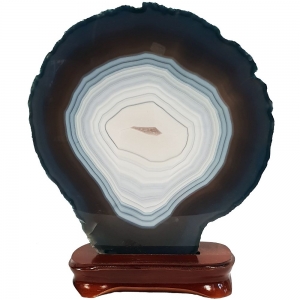 40% OFF - Agate Slice with Amethyst Stand 1.58kg