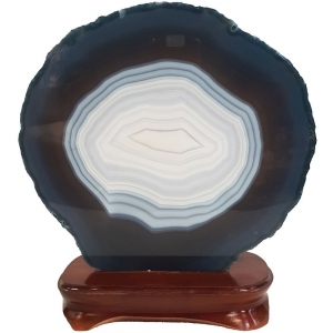 40% OFF - Agate Slice with Amethyst Stand 1.66kgs