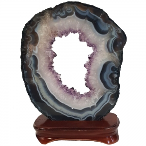 Agate Slice with Amethsyt Stand 1.9kg