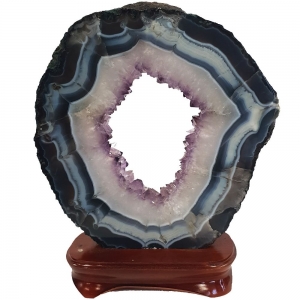 40% OFF - Agate Slice with Amethyst Stand 2kg