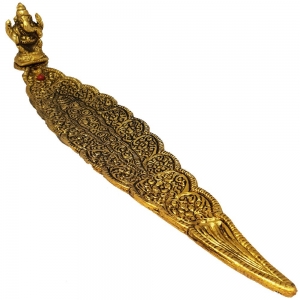 ALUMINIUM INCENSE BURNER - Ganesh Gold Leaf 30cm