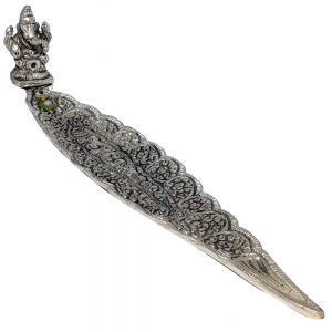 ALUMINIUM INCENSE BURNER - Ganesh Silver 30cm