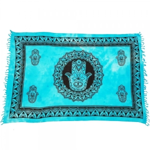 ALTAR CLOTH - Hand of Fatima Turquoise Cotton 105x170cm
