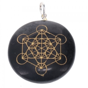 PENDANT - Sacred Geometry Black Tourmaline 3.7cm