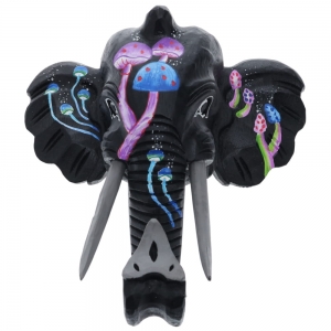 CLEARANCE - WALL DECOR - Elephant Mushrrom Painted Head 30cm x 12cm x 30cm