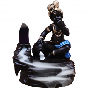 Krishna Blue Backflow Incense Burner 11x9cm