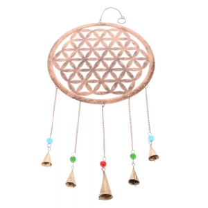 CLEARANCE - BELLS - Flower of Life Copper Finish 33x80cm