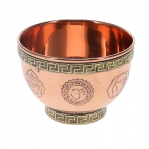 COPPER OFFERING BOWL - Chakra Engraved 8cm