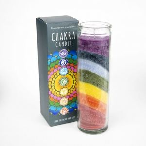 PILLAR CANDLE - Chakra in Glass Jar 21 x 6.5cm
