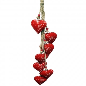 BELLS - Red Om Hearts Hanging 55cm