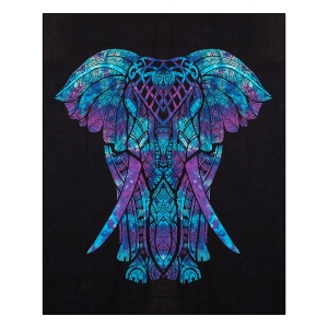 CURTAIN - Elephant Turquoise Tie Dye 222cm x 222cm