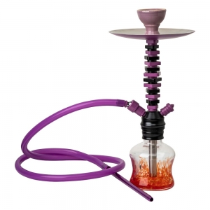 CLOSE OUT - HOOKAH PIPE - Purple Black Pipe and Base 45cm