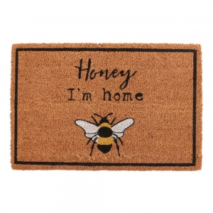 Door Mat - Natural honey I'm home bee