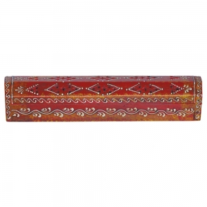 WOODEN INCENSE BOX - Hand Painted Red 30cm