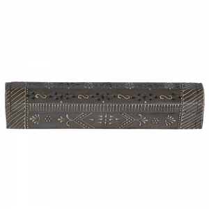 WOODEN INCENSE BOX - Hand Painted Grey 30cm