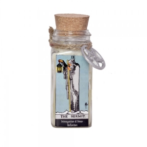 CANDLE - The Hermit Tarot 100gms with herbs and crystals
