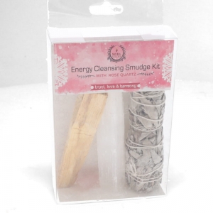 Energy Cleansing Smudge Kit with Rose Quartz