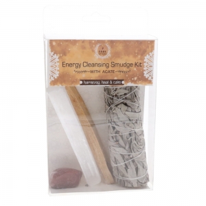 Energy Cleansing Smudge Kit with White Agate