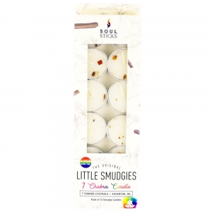LITTLE SMUDGIES - 7 Chakra Soy T-Light Candle (12pk)