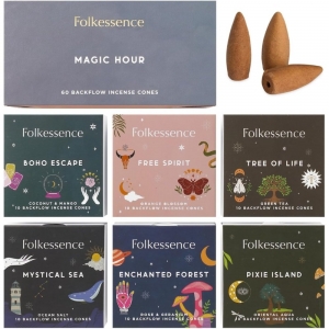 Folkessence Backflow Incense Cones Gift Pack - Magic Hour 60 Cones