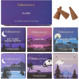 Folkessence Incense Cones Gift Pack - Sleep 120 Cones