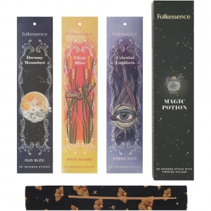 Folkessence Incense Gift Pack - Magic Potion 60 Sticks with Incense Holder