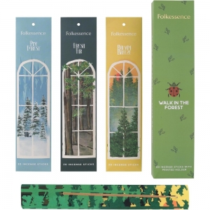 Folkessence Incense Gift Pack - Walk in the Forest 60 Sticks with Incense Holder