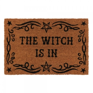 Door Mat - Natural the witch is in