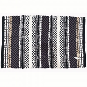 CLOSE OUT - COTTON RUG - Black and White 50cm x 80cm