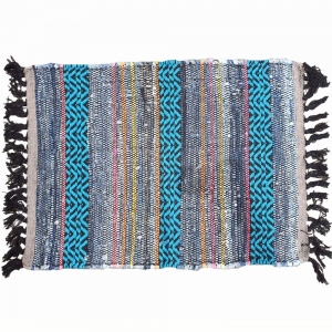 CLEARANCE - COTTON RUG - Recycled Blue 50cm x 80cm