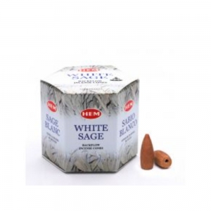 HEM BACKFLOW - White Sage Incense (40 Cones)