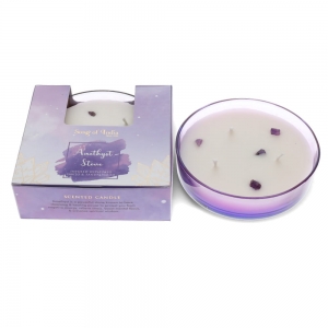 CANDLE - Healing Stones Scented Candle Amethyst 200gms