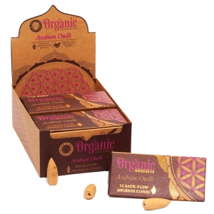 Organic Goodness Back Flow Incense - 12 Cones - Arabian Oudh