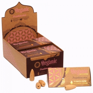 Organic Goodness Back Flow Incense - 12 Cones - Frankincense