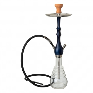 CLOSE OUT - HOOKAH PIPE - Transparent Base with Blue Pipe 72cm