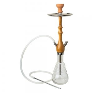 CLOSE OUT - HOOKAH PIPE - Transparent Base with Gold Pipe 72cm