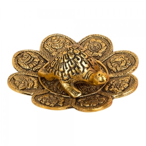 Turtle Auspicious Symbols Incense Stand 10cm Gold