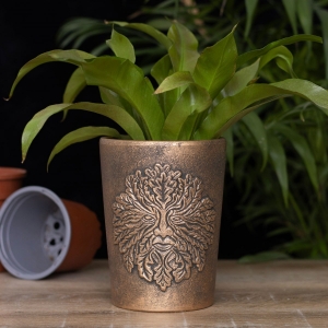 Lp Green Man Bronze Terracotta Plant Pot