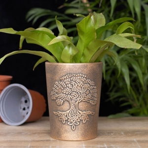 Lp Tree Of Life  Bronze Terracotta Plant Pot