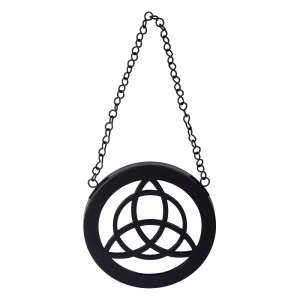 CLEARANCE - MIRROR - Triquetra Wall Hanging Black Finish 18cm