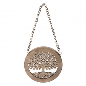 CLEARANCE - MIRROR - Tree of Life Wall Hanging Brass Finish 18cm