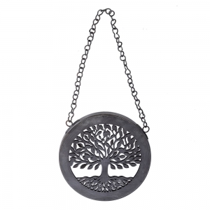CLEARANCE - MIRROR - Tree of Life Wall Hanging Zinc Finish 18cm