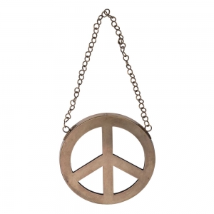 CLEARANCE - MIRROR - Peace Wall Hanging Brass Finish 18cm