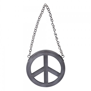 CLEARANCE - MIRROR - Peace Wall Hanging Zinc Finish 18cm