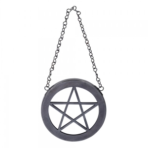 CLEARANCE - MIRROR - Pentacle Wall Hanging Zinc Finish 18cm