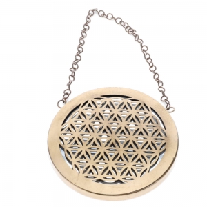 CLEARANCE - MIRROR - Flower of Life Wall Hanging Brass Finish 18cm