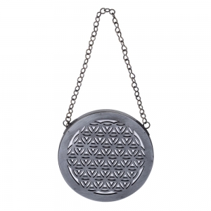 CLEARANCE - MIRROR - Flower of Life Wall Hanging Zinc Finish 18cm