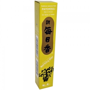 Morning Star - Patchouli 50 Bambooless Incense Sticks with Holder