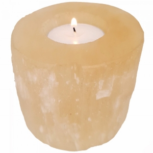 SELENITE - Natural Candle Holder Orange 8cm