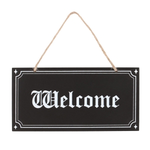 Gothic Welcome Hanging Mdf Sign